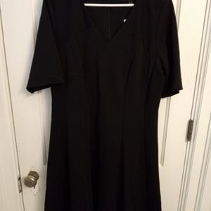 NWT Lane Bryant black fit and flare short sleeve 14/16 dress
